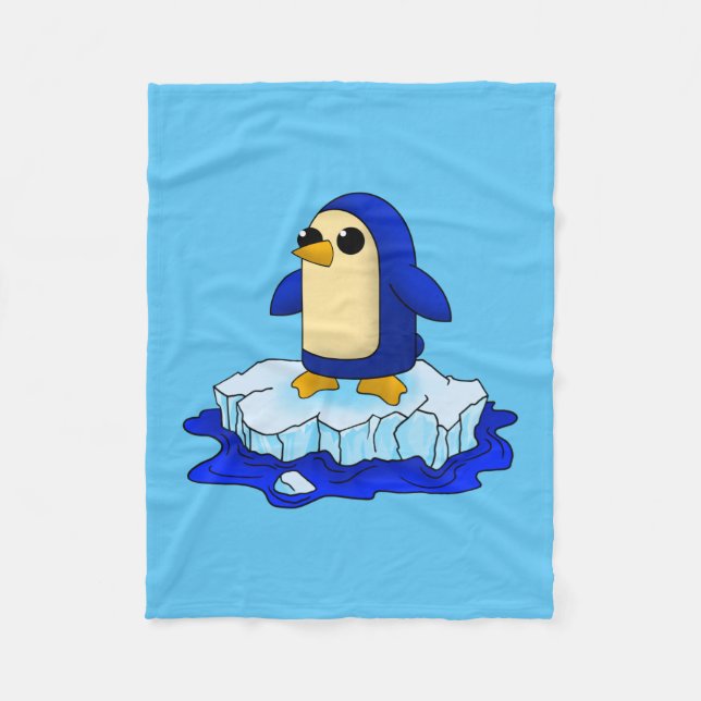 Cobertor De Velo Curioso Kawaii Cute Baby Penguin (Frente)