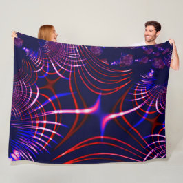 Cobertor De Velo Curvas apontadas de azul a vermelho. Liloma branco