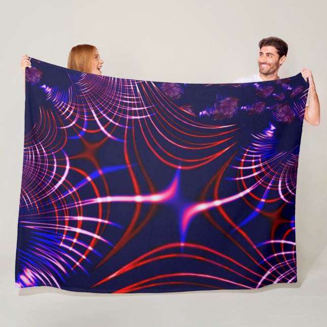 Cobertor De Velo Curvas apontadas de azul a vermelho. Liloma branco (In Situ)