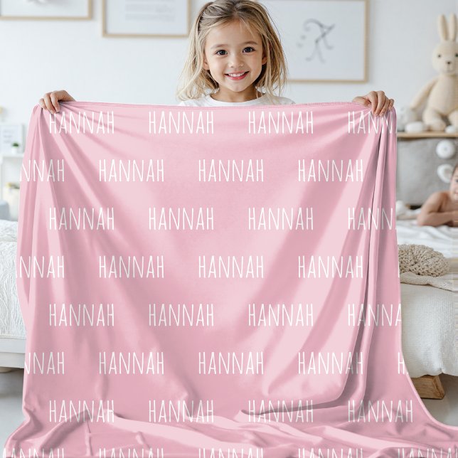 Cobertor De Velo Custom Baby Name Blanket Gift for Baby Showers (Custom Name Pink Baby Blanket – Personalized Gift for Infant, Toddler, Boy or Girl)