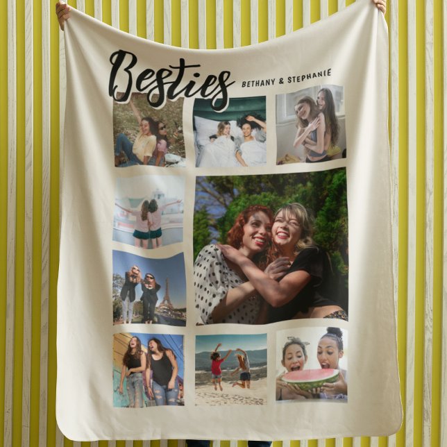 Cobertor De Velo Custom Besties Photo Cream Collage (Criador carregado)