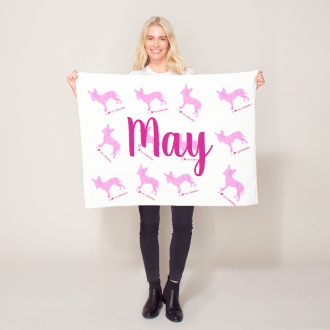 Cobertor De Velo Custom Chihuahua Blanket  Pastel Silhouetteチワワ (In Situ)