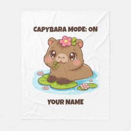Cobertor De Velo Custom Cute Kawaii Capybara Mode