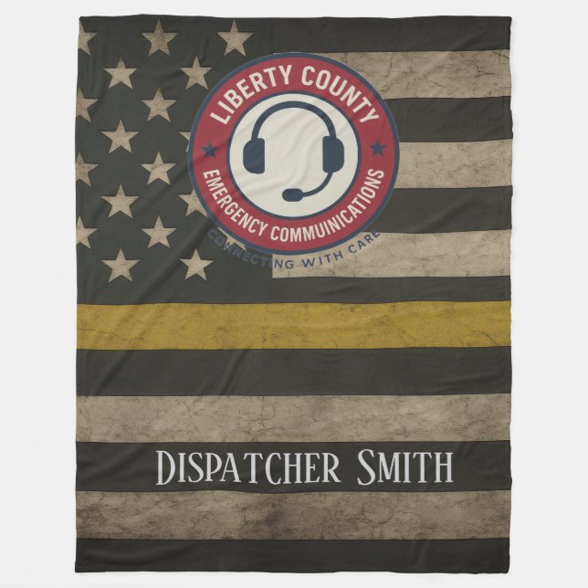 Cobertor De Velo Custom Dispatcher Thin Gold Line Blanket (Frente)