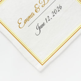 Cobertor De Velo Custom Elegant Minimalist Wedding Names & Date 