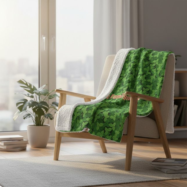 Cobertor De Velo Custom Family Name Blanket with Strawberry Leaves  (Criador carregado)