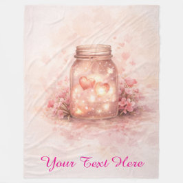 Cobertor De Velo Custom Heart Jar Blanket - Romantic Gift
