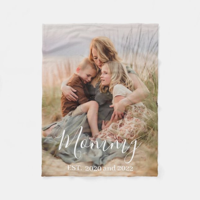 Cobertor De Velo Custom Mom Established Modern Script Photo  (Frente)