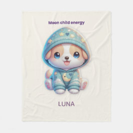 Cobertor De Velo Custom Moon Child Energy Dog Blanket