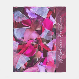 Cobertor De Velo Custom Name Abstract Pink Purple Stripe Maximalist