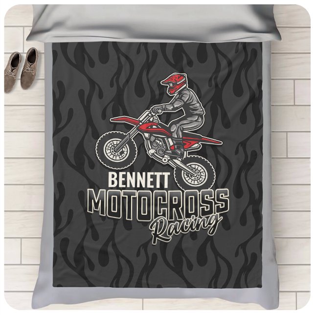 Cobertor De Velo Custom NAME Dirt Bike Rider Motocross Racing (Criador carregado)