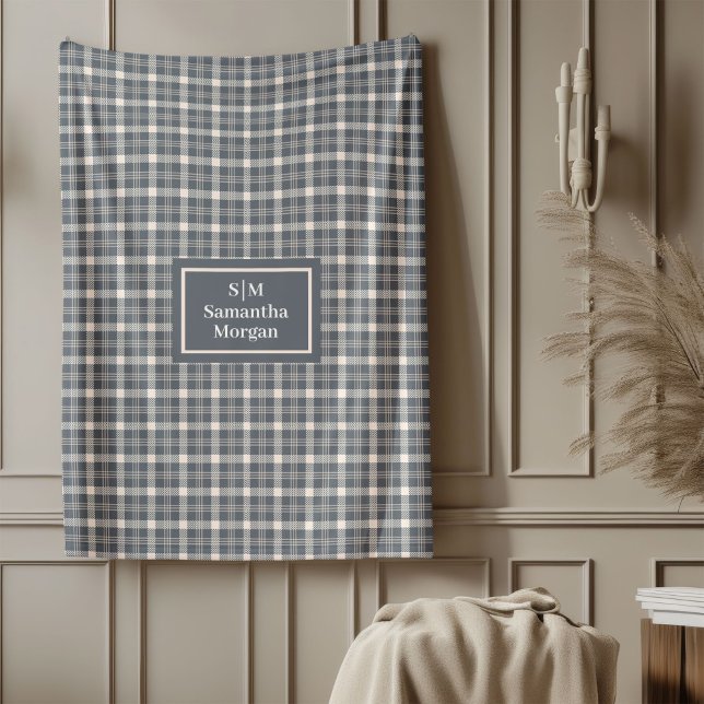 Cobertor De Velo Custom Name Grey Blanket Chic Minimalist Style (Custom Name Grey Blanket Chic Minimalist Style)