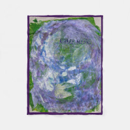 Cobertor De Velo Custom Name Purple Green Abstract Painted
