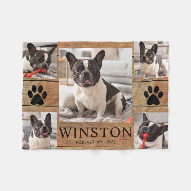 Cobertor De Velo Custom Pet Dog Memorial Keepsake Photo (Frente (Horizontal))