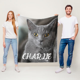 COBERTOR DE VELO CUSTOM PET PHOTO FLEECE BLANKET