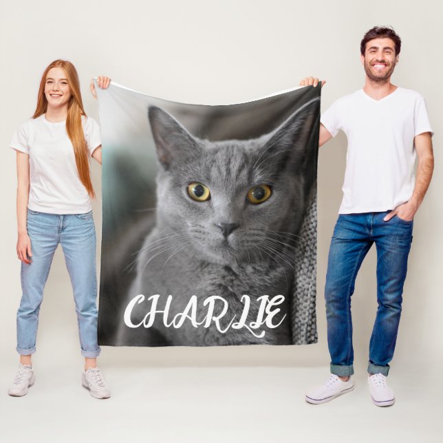 COBERTOR DE VELO CUSTOM PET PHOTO FLEECE BLANKET (In Situ)