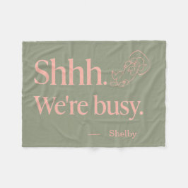 Cobertor De Velo Custom Poodle Name Shhh We're Busy Sage Coral