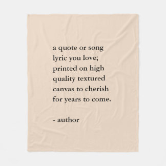 Cobertor De Velo Custom Quote Print