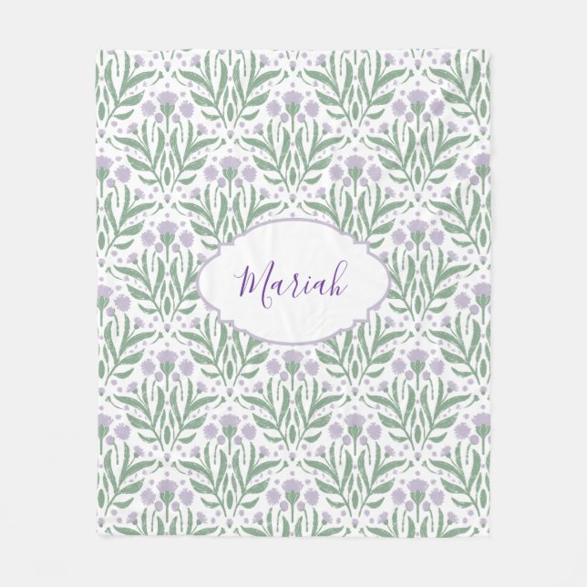 Cobertor De Velo Custom sherpa baby blanket with personalized name. (Frente)