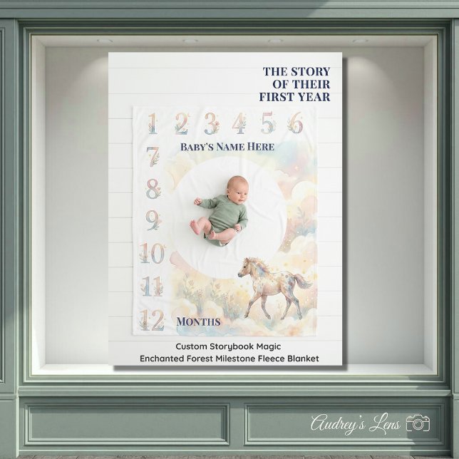 Cobertor De Velo Custom Storybook Magic Enchanted Forest Milestone  (Criador carregado)