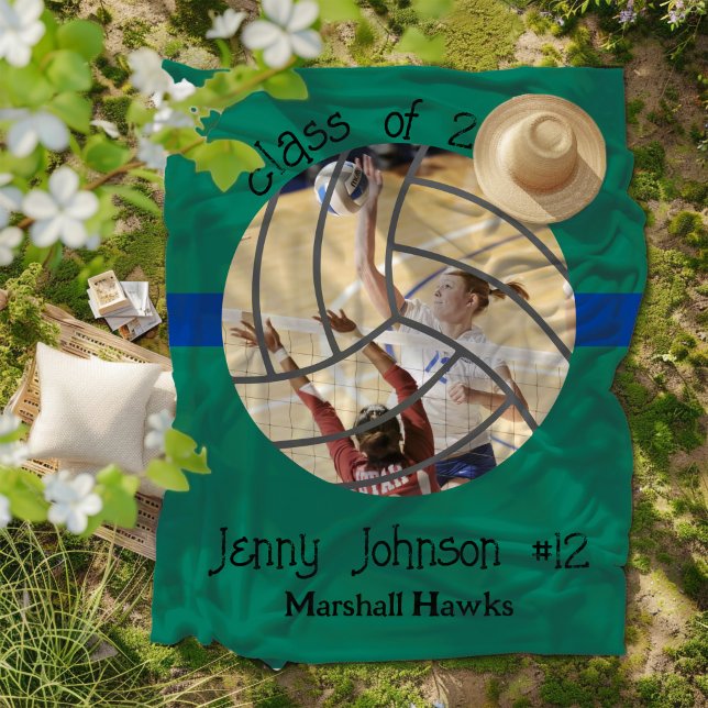 Cobertor De Velo Custom Volleyball Picture Senior Night Graduation (Criador carregado)