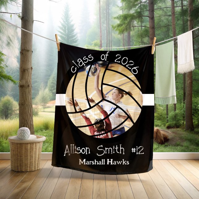 Cobertor De Velo Custom Volleyball Picture Senior Night Graduation (Criador carregado)