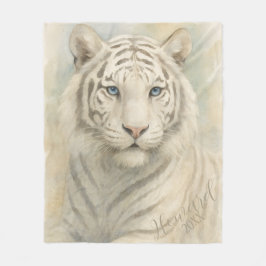 Cobertor De Velo Customizable Majestic White Bengal Tiger Animal 