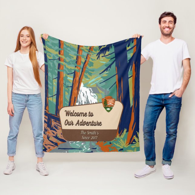 Cobertor De Velo Customize Moran State Park Family Camping Adventur (In Situ)