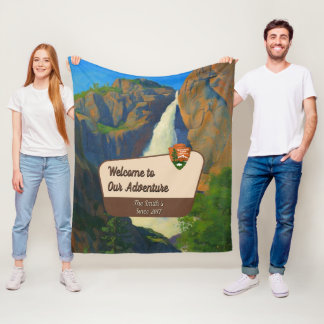 Cobertor De Velo Customize Yosemite Falls Park Family Adventure