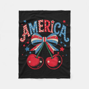 Cobertor De Velo Cute America Cherries Coquette Cherry 4th Do J