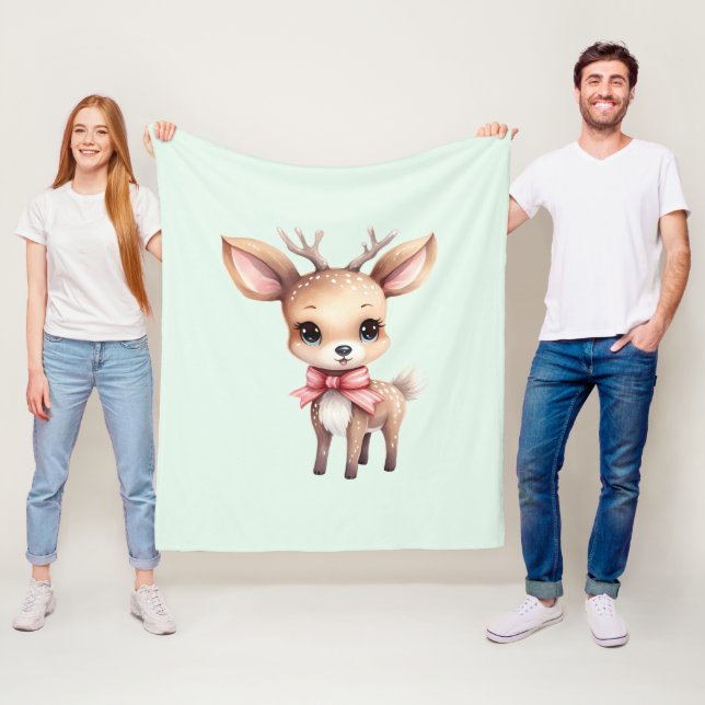 Cobertor De Velo Cute Baby Deer Cartoon Illustration (In Situ)