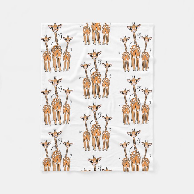 Cobertor De Velo Cute Baby Giraffes, safari animals (Frente)