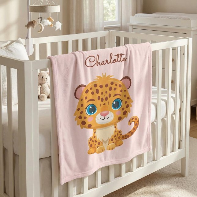 Cobertor De Velo Cute Baby Leopard Safari Animal Kids (Criador carregado)