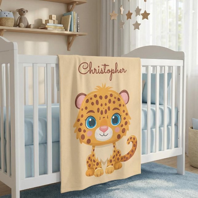 Cobertor De Velo Cute Baby Leopard Safari Animal Kids (Criador carregado)