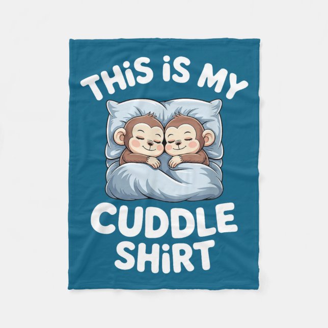 Cobertor De Velo Cute Baby Monkey Lovers This Is My Cuddle  (Frente)