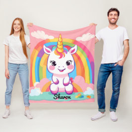 Cobertor De Velo Cute Baby Unicorn Rainbow