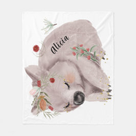 Cobertor De Velo Cute Baby Wombat Dourado Speckle Personalizado