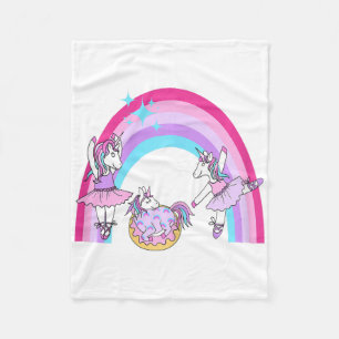 Cobertor De Velo Cute Ballerina Unicorns Dançando Sob Um Arco-Íris