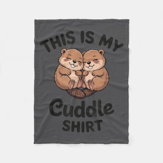 Cobertor De Velo Cute Beavers This Is My Cuddle  (Frente)