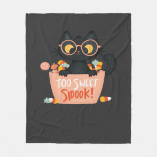 Cobertor De Velo Cute Black Cat Halloween Candy Muito Doce Spook �
