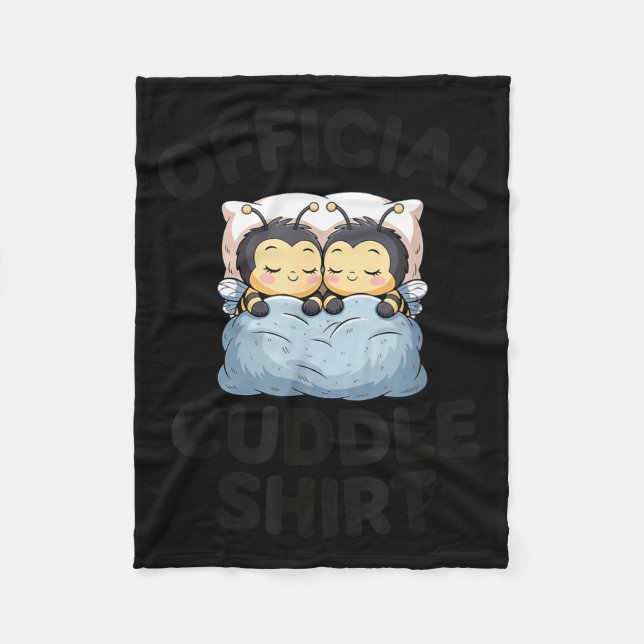Cobertor De Velo Cute Bumble Bee Couple Cuddle  (Frente)