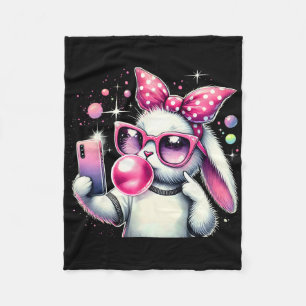 Cobertor De Velo Cute Bunny Selfie Chiclete Estético Dia de Páscoa
