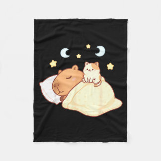 Cobertor De Velo Cute Capybara Kawaii Sleep Pajamas Sleepybara Cat 