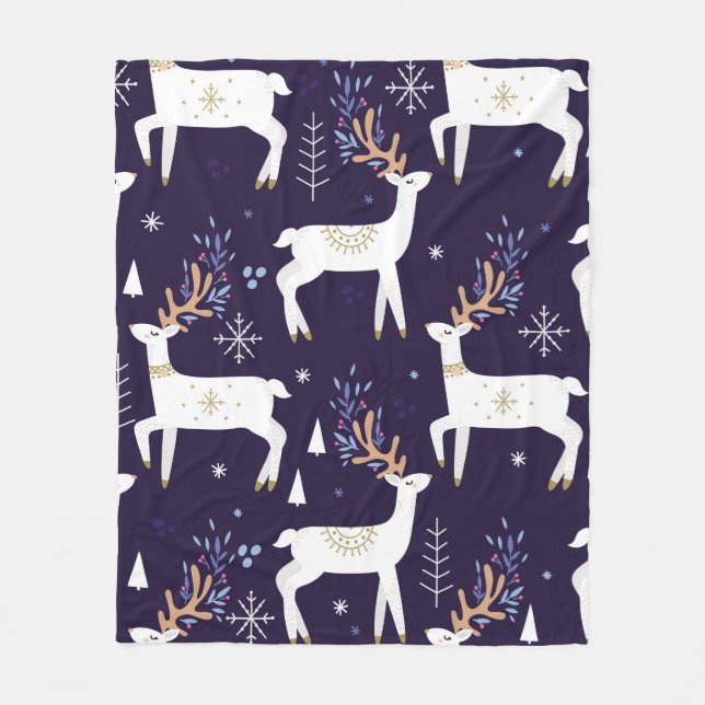Cobertor De Velo Cute cartoon deer seamless pattern, nursery backgr (Frente)