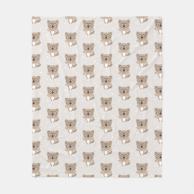 Cobertor De Velo Cute Cartoon Raccoons Winter Pattern (Frente)