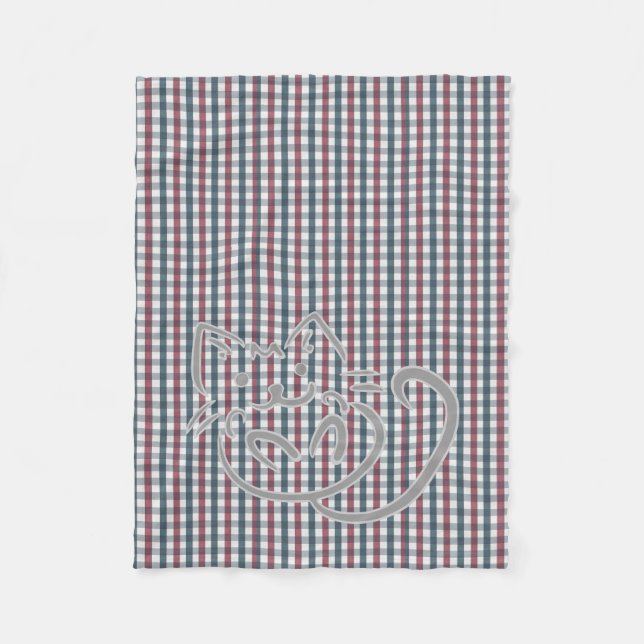 Cobertor De Velo Cute Cat and Plaid Pattern (Frente)