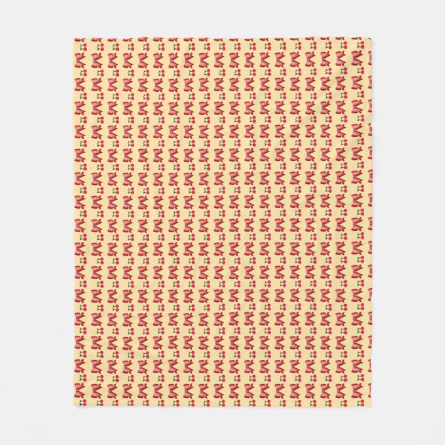 Cobertor De Velo Cute Cherry Bow Seamless Pattern Pink Aesthetic Ka (Frente)