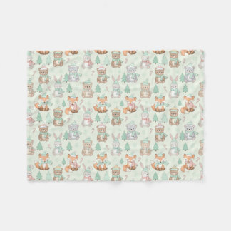 Cobertor De Velo Cute Christmas Animals Seamless Pattern