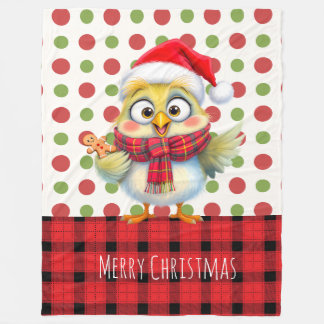 Cobertor De Velo Cute Christmas Cartoon chick. customizable