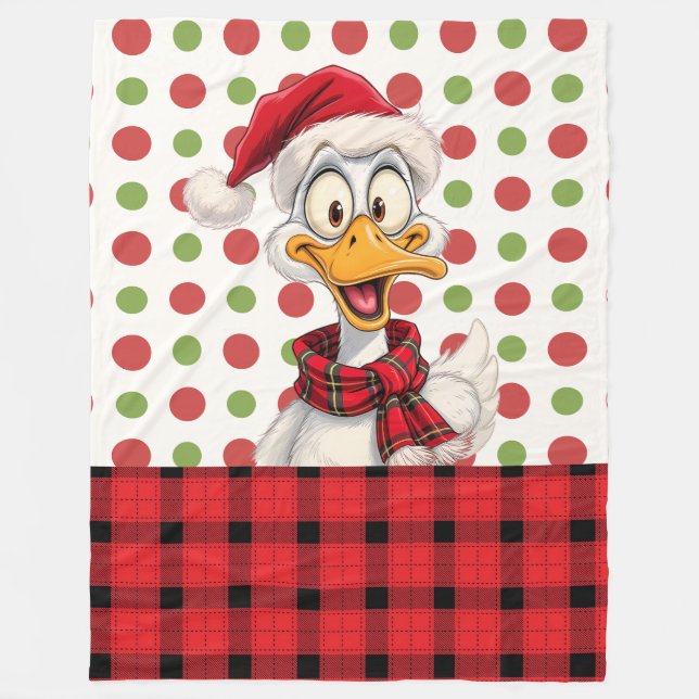 Cobertor De Velo Cute Christmas Cartoon duck (Frente)